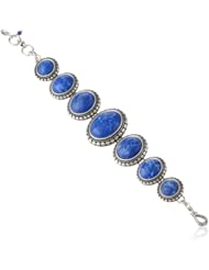 Lucky Brand "Gem Bazaar" Lapis Set Stone Bracelet, 7.25"