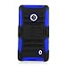 Eagle Cell PRNK521SPSTHLBLBK Hybrid Rugged TUFFSUIT with Kickstand for Nokia Lumia 521 - Retail Packaging - Blue/Black