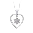 Sterling Silver Diamond Heart Pendant with Chain