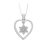 Sterling Silver Diamond Heart Pendant with Chain