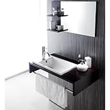 Badmöbel TOP in Wenge mit Waschbecken & Spiegel mit Regalen