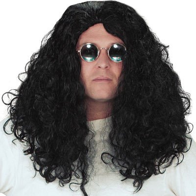 Disc Jockey Wig Adult (Black w/ red highlights)