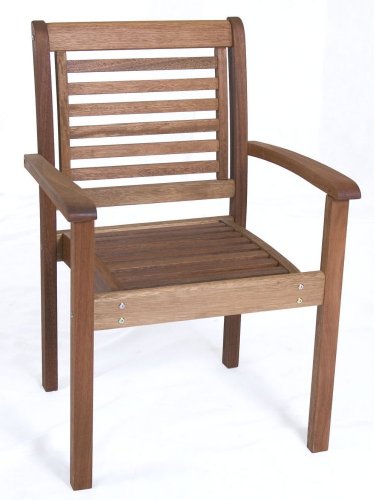 Patio Outdoor Chair - Stackable Chair - Eucalyptus Wood - Wood Finish - INT-BT-421-1