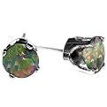 14K White Gold Mystic Fire Topaz 6mm Stud Earrings