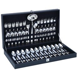 new sterlingcraft 51pc heavy gauge stainless steel flatware set gold tone accents gift boxed