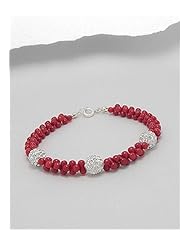 Coral Bracelet In 92.5 Sterling Silver
