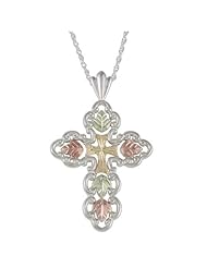 Black Hills Gold by Coleman Sterling Silver Cross Necklace