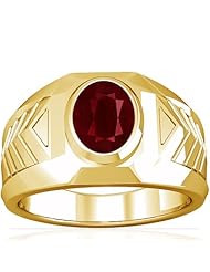 18K Yellow Gold Oval Cut Ruby Solitaire Ring