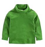 (コ-ランド) Co-land ベビー服 ｔシャツ キッズ 長袖 タートルネック 無地シャツ 子供服 女の子 男の子 秋冬トップス プルオーバー 男女児 カジュアル グリーン 13サイズ