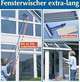 WENKO 7161500 Fensterwischer - extra lang, Microfaser, Wischkopf mit Schwamm, Knickgelenk, Arbeitsh&ouml;he bis 5 m