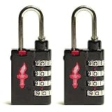 Review Safe Skies TSA Luggage Locks  / Safe Skies TSA Approved 4 Dial Heavy Duty Combination Luggage Locks Midnight Black - Set of Two