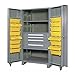 Lyon All-Welded Steel Maintenance Center - 16 Tilt Bins - 4 Modular Drawers - 2 Adjustable Shelves - 39" W x 36-1/2" D x 76" H - Dove Gray - Lockable