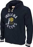 Indiana Pacers Navy Mitchell & Ness Center Of Attention Fleece Hooded Sweatshirt