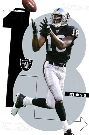 RANDY MOSS POSTER - 22 X 34 - OAKLAND RAIDERS 3840