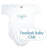 BABY BODYSUIT WHITE  LIGHT BLUE CLOUD FOOSBALL CLUB  6 - 9 Months