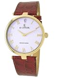 Le Chateau Men's 2033MROM_WHT Genuine Diamond and Roman Numerals Watch