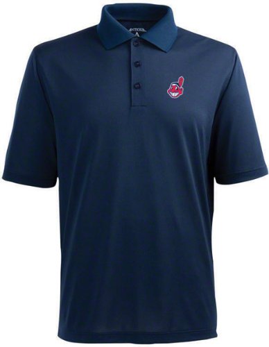 Cleveland Indians Navy Pique Extra Light Polo Shirt