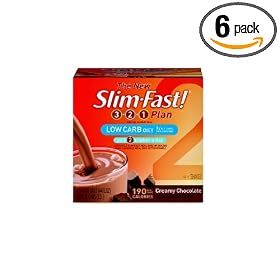 Slim-Fast Low-Carb Ready To Drink, Creamy Chocolate, 11-Ounce Cans in 4-Count Boxes (Pack of 6)