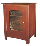 Review Spinkeeper  / Glass Door Record/LP Laserdisc Storage Cabinet in Paprika Finish