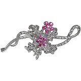 Pink Vine Flower Pin Brooch