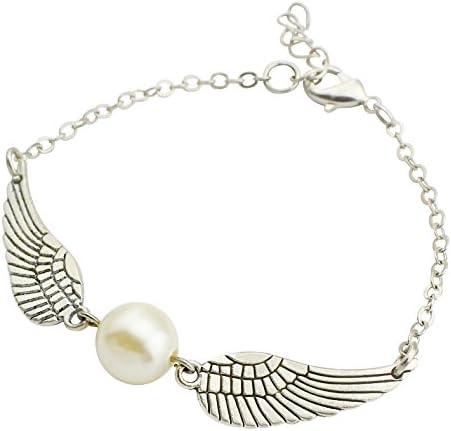 Harry Potter Golden Snitch Pendant Necklace Wings Chain Gift (18 Inches) (B Style Bracelet)