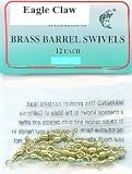 Eagle Claws Size 14 Brass Barrel Swivels - 12 pack