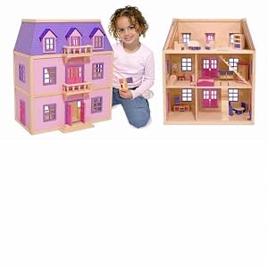 Multi-Level Solid Wood Dollhouse, by Melissa and Doug by Melissa & Doug