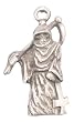 Inverted Cross Grim Reaper Real Pewter Pendant Necklace