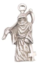 Inverted Cross Grim Reaper Real Pewter Pendant Necklace