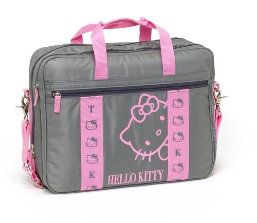 Childrens Toyshop  Electronics : Hello Kitty Laptop Computer Shoulder Bag - Grey / Pink