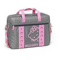 Hello Kitty Laptop Computer Shoulder Bag - Grey / Pink