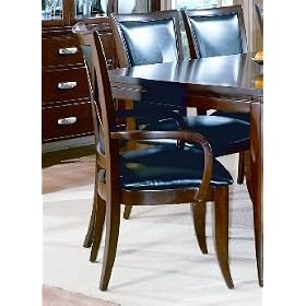 Home Elegance 589A Leather Arm Chair in Ebonized Cherry by Home Elegance