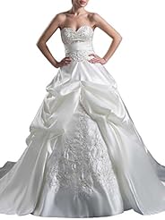 Sweetheart  Satin  Ball Gown  Dress with a Chapel Train 