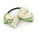 Green / Polka Dot Bow Ponytail Holder / Hair Elastic / Rubber Band / Headband (6159-3)