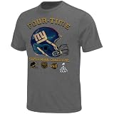 NFL New York Giants Super Bowl XLVI Champions 4-Time Champs Reflection T-Shirt - Charcoal