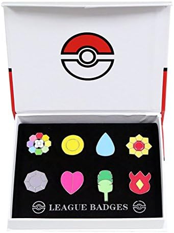Pokemon Kanto Johto Hoenn Sinnoh Unova Kalos League Gym Badges Pin Collection Set of 8