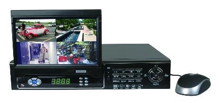 New Defender Security 8 Channel H264 Networkable DVR With 7 Inch Flip Screen Remote Control