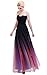 Esvor Strapless Pleats Gradient Colorful Ombre Chiffon Prom Dress Evening Gown
