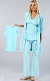4pc. Nursing PJ Set w/Robe & Baby Drawstring Gown