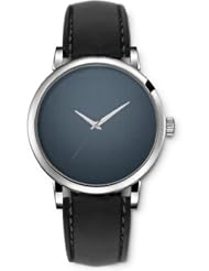 SPRAWL Aanalog Fashion Series Silver Ladies Watches of Genuine Black Leather Strap,Unique Wrist Watch for Women Girls Designed with Texture of a grayish blue fabric
