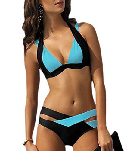 Women's Sexy Criss Cross Bandage Push Up Bikini Swimsuit