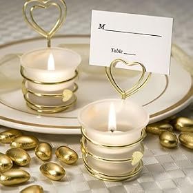 Heart Design Candle Favors-Place Card Holders