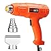 REXBETI 1800W Dual Temperature Heat Gun, 140?-1210?(60?-654?) High Power Hot Air Gun, Ergonomic Body Design, 2 Nozzle Attachments, Fast Heating In Seconds, No Smoke Issue