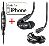 Shure SE215-K Earphones and CBL-M-+K Music Phone Cable with Remote + Mic for iPhone, iPod and iPad