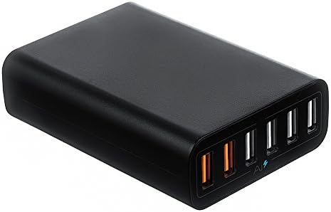 FranLyon 6-port Quick Charge 2.0 2port QC2.0+4port USB Charger 5V 9V 12V 60W USB Fast Charger for Mobile Phone (black)