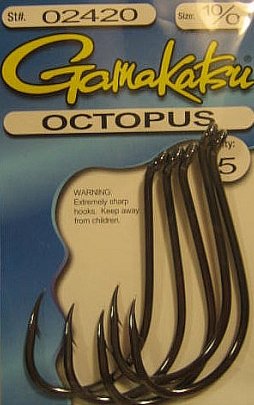Gamakatsu 10/0 Octopus Hooks - 5 pack