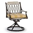 Maison Outdoor Bar Stool and Dining Outdoor Armchair Cushion - Parallel Barley with Wheat Piping - Frontgate, Patio Furniture