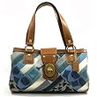 AUTHENTIC COACH DENIM SIGNATURE PATCHWORK ZIP SATCHEL 12216