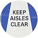 InSite Solutions IN-12-511I-V Vinyl Self Adhesive Floor Sign, "KEEP AISLES CLEAR" 17-1/2" Diameter