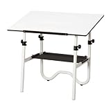 Alvin Onyx Table 28X42 White Base